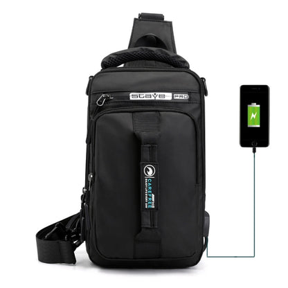 HaoShuai 1100-1 Men Chest Bag Multifuncional Single / Double Shoulder Backpack con puerto de carga USB externo, 1100-1 Khaki, 1100-1 Dark Blue, 1100-1 Black, 1100-1 Gray, 1100-1 Army Green