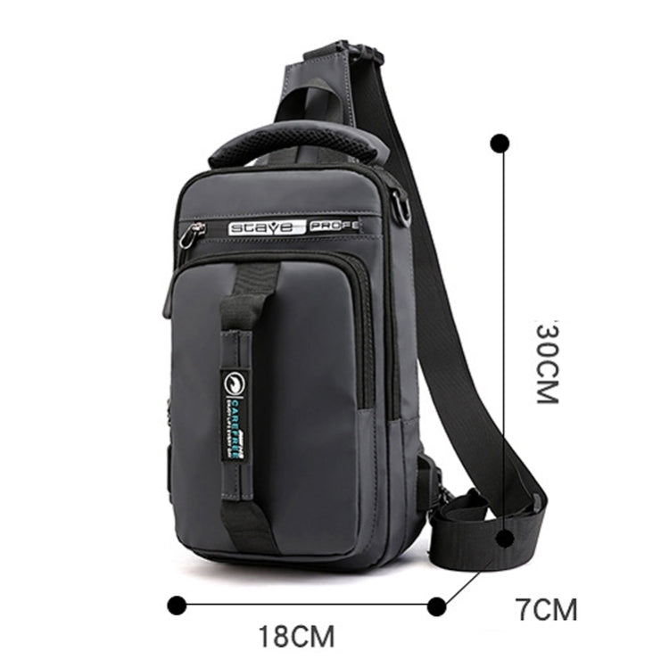 HaoShuai 1100-1 Men Chest Bag Multifuncional Single / Double Shoulder Backpack con puerto de carga USB externo, 1100-1 Khaki, 1100-1 Dark Blue, 1100-1 Black, 1100-1 Gray, 1100-1 Army Green