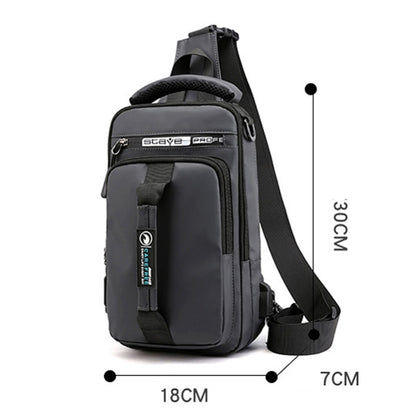 HaoShuai 1100-1 Men Chest Bag Multifuncional Single / Double Shoulder Backpack con puerto de carga USB externo, 1100-1 Khaki, 1100-1 Dark Blue, 1100-1 Black, 1100-1 Gray, 1100-1 Army Green