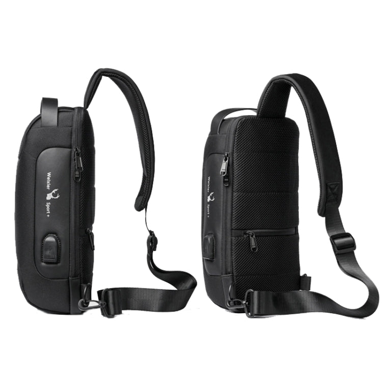 WEIXIER 9530 Bolso de pecho de tela Oxford para hombre Bolso bandolera antirrobo Mochila deportiva, Blue