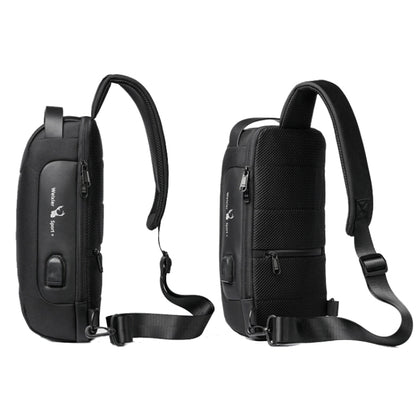 WEIXIER 9530 Bolso de pecho de tela Oxford para hombre Bolso bandolera antirrobo Mochila deportiva, Blue