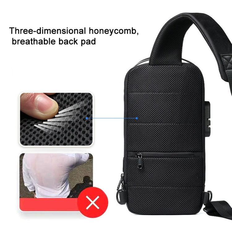 WEIXIER 9530 Bolso de pecho de tela Oxford para hombre Bolso bandolera antirrobo Mochila deportiva, Blue