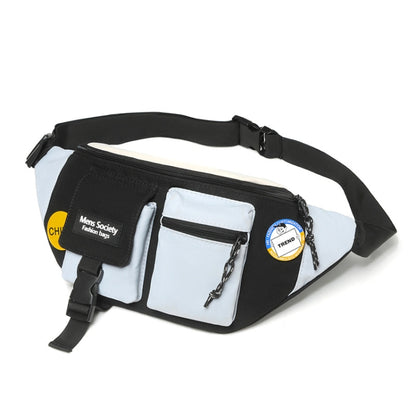 Bolso bandolera de lona con un solo hombro, bolso deportivo ligero para el pecho, Black, Black+Lanyard, Orange, Orange+Lanyard, Blue, Blue+Lanyard, Green, Green+Lanyard