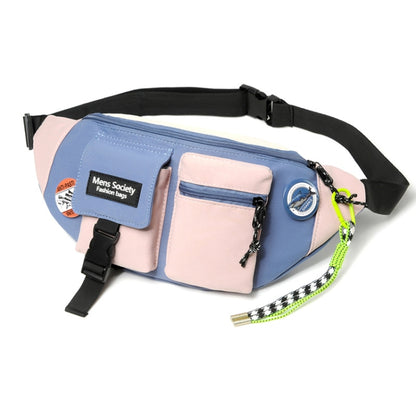 Bolso bandolera de lona con un solo hombro, bolso deportivo ligero para el pecho, Black, Black+Lanyard, Orange, Orange+Lanyard, Blue, Blue+Lanyard, Green, Green+Lanyard
