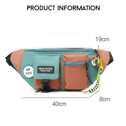 Bolso bandolera de lona con un solo hombro, bolso deportivo ligero para el pecho, Black, Black+Lanyard, Orange, Orange+Lanyard, Blue, Blue+Lanyard, Green, Green+Lanyard