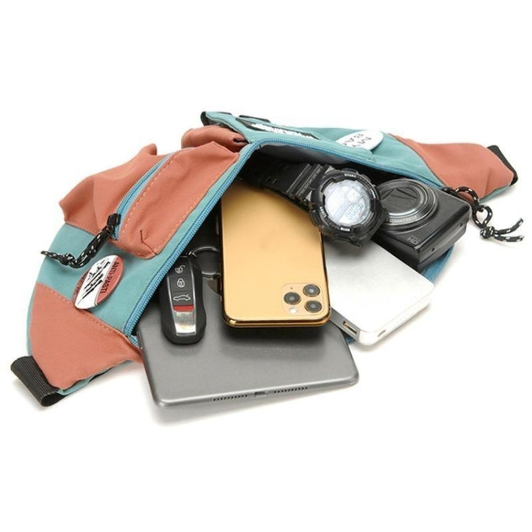 Bolso bandolera de lona con un solo hombro, bolso deportivo ligero para el pecho, Black, Black+Lanyard, Orange, Orange+Lanyard, Blue, Blue+Lanyard, Green, Green+Lanyard