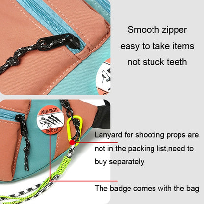 Bolso bandolera de lona con un solo hombro, bolso deportivo ligero para el pecho, Black, Black+Lanyard, Orange, Orange+Lanyard, Blue, Blue+Lanyard, Green, Green+Lanyard