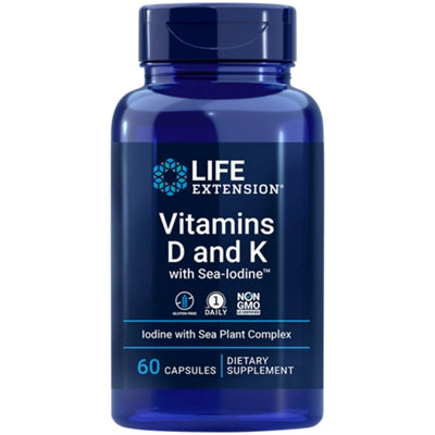 Life Extension Vitamina D y K con Yodo 60 Capsulas