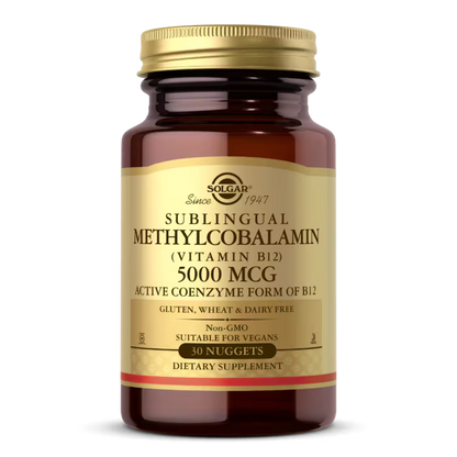 Solgar Methylcobalamin Sublingual Vitamina B12 5000 mcg 30 Pastas