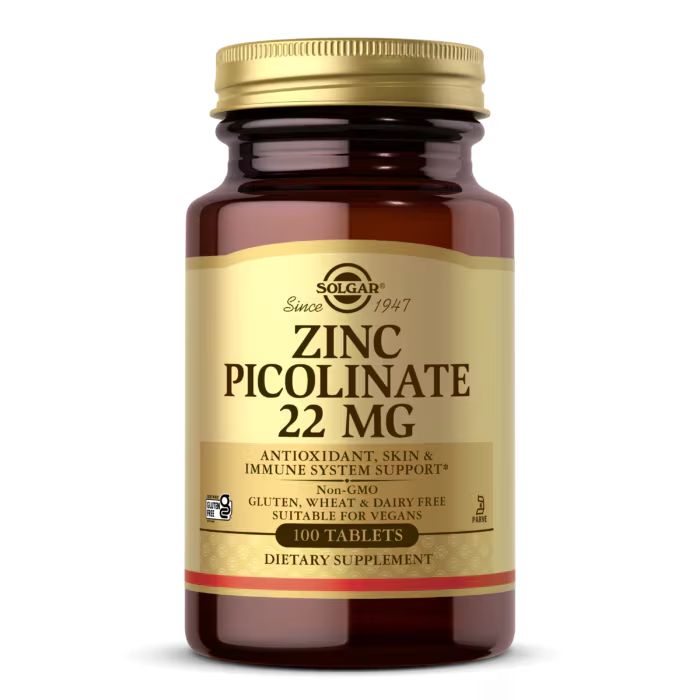 Solgar Zinc Picolinate 22 mg 100 Tabletas