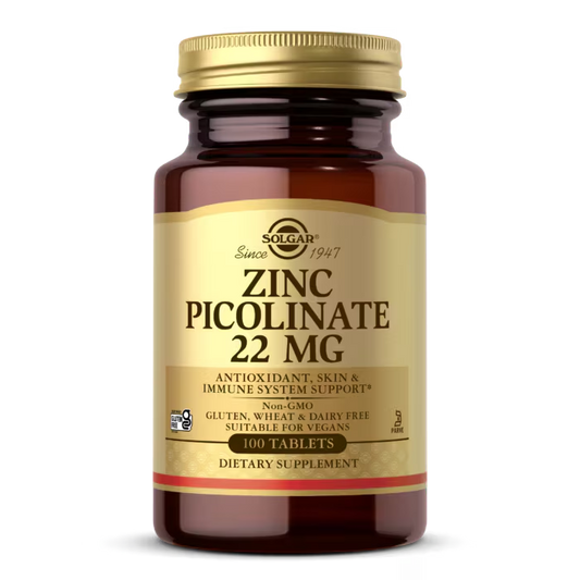 Solgar Zinc Picolinate 22 mg 100 Tabletas